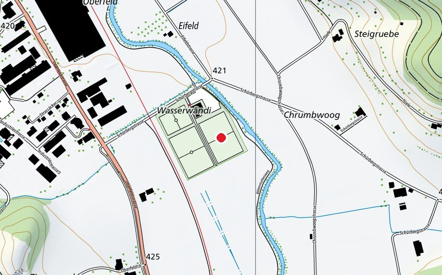 Map showing the location of FC Gränichen (Sports field)