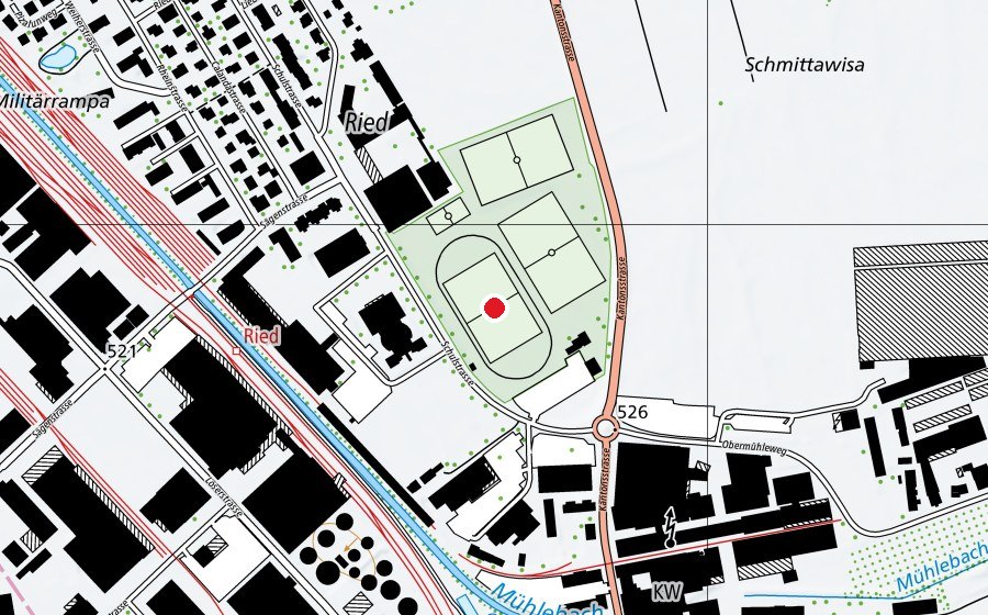 Carte indiquant l’emplacement de FC Landquart (Terrain de sport)