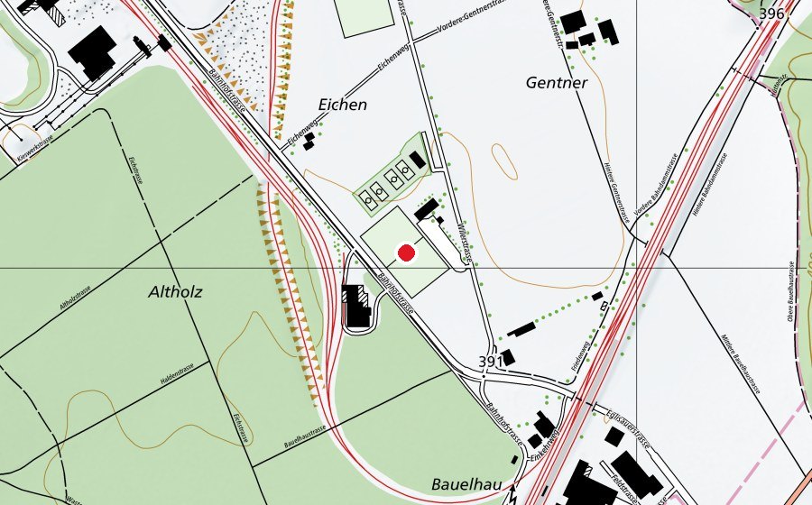 Map showing the location of Fc Rafzerfeld Platz Hüntwangen (Sports field)