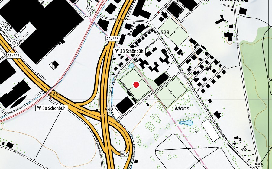 Mappa con la posizione di FC Schönbühl (Campo sportivo)