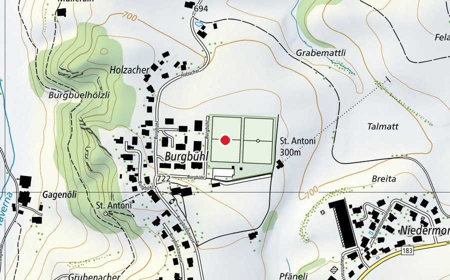 Mappa con la posizione di FC St. Antoni (Campo sportivo)