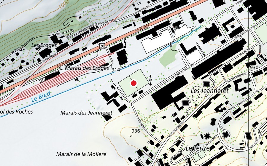 Mappa con la posizione di FC Ticino (Campo sportivo)