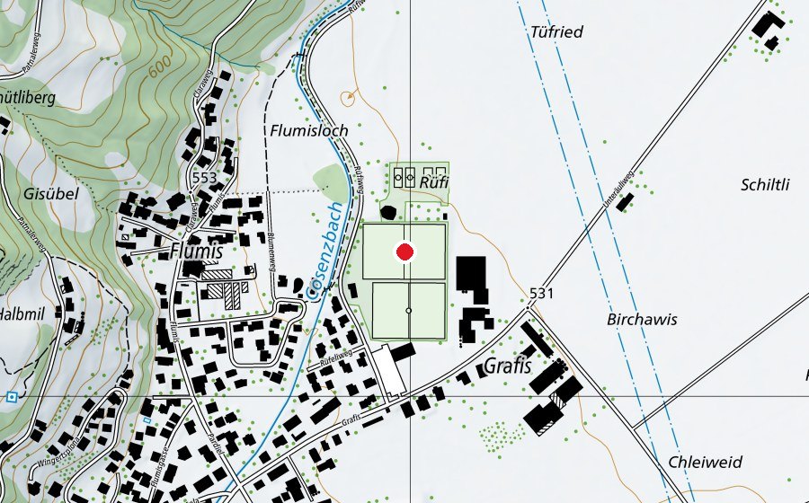 Carte indiquant l’emplacement de FC Untervaz (Terrain de sport)
