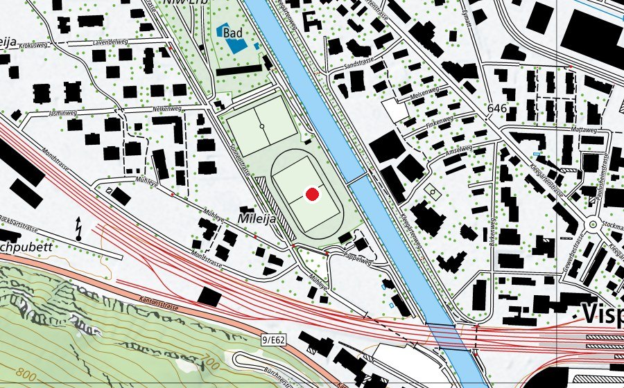 Mappa con la posizione di FC Visp (Campo sportivo)