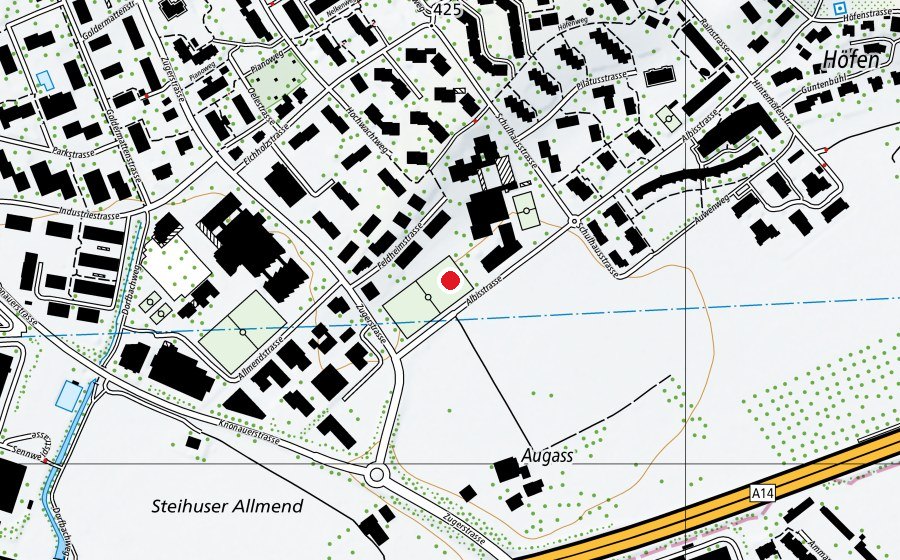 Mappa con la posizione di Feld 1 (Campo sportivo)