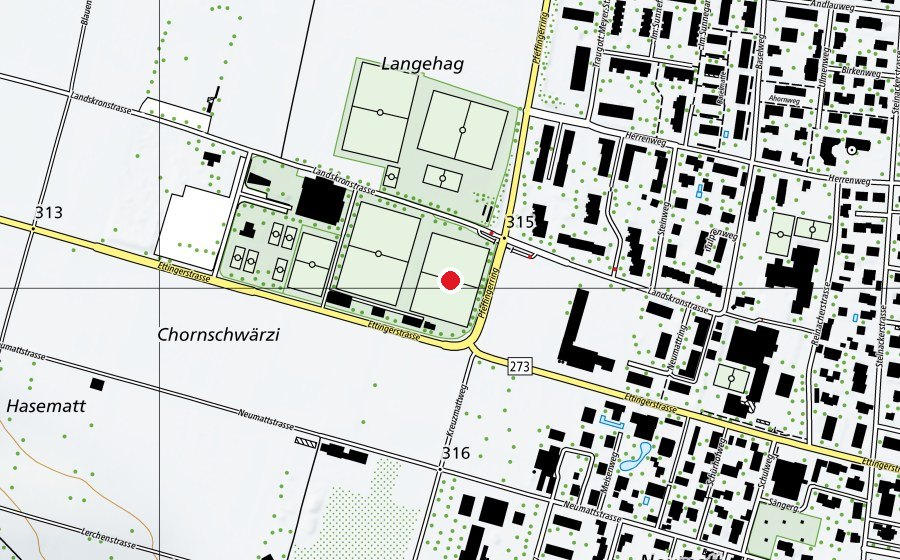 Karte mit dem Standort von Feld A (Sportplatz)