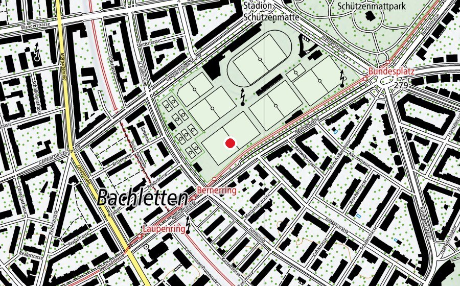 Karte mit dem Standort von Feld D (Sportplatz)