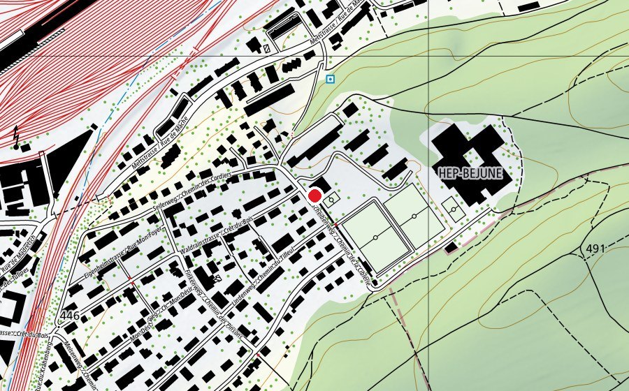 Map showing the location of Fight Right (Sports field)