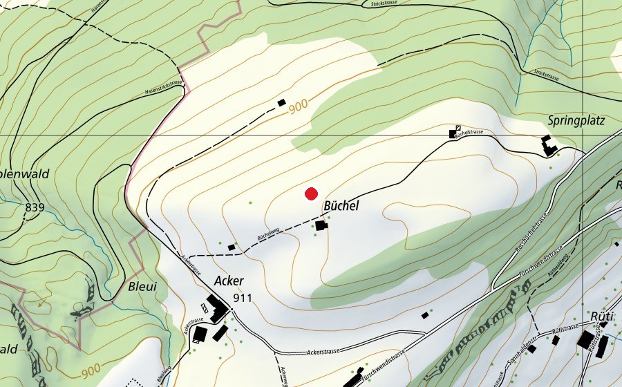 Carte indiquant l’emplacement de Fluggebiet Rorschacherberg (Terrain de sport)