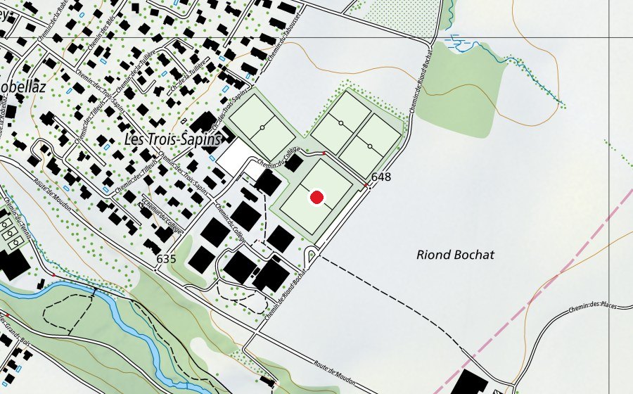 Carte indiquant l’emplacement de Football club Echallens (Terrain de sport)