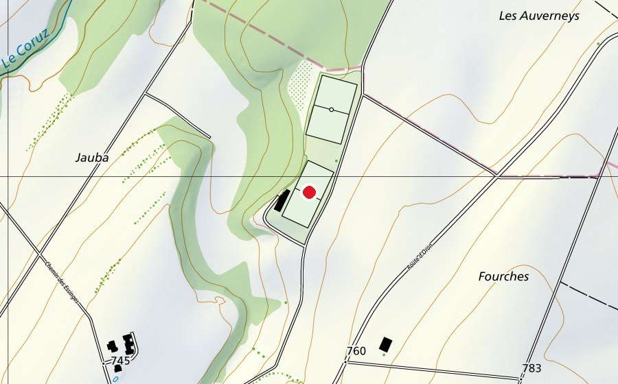 Carte indiquant l’emplacement de Football Club Poliez-Pittet (Terrain de sport)
