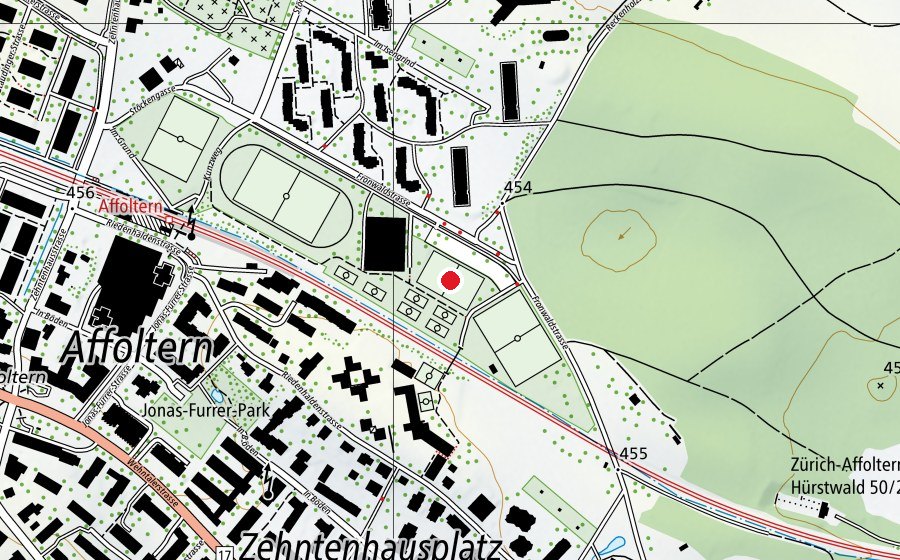 Carte indiquant l’emplacement de Fronwald AR2 (Terrain de sport)