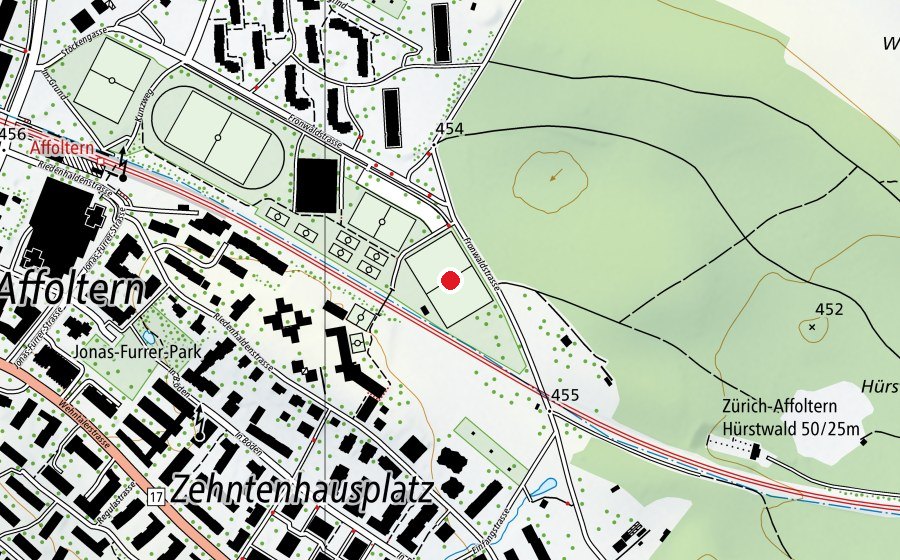 Karte mit dem Standort von Fronwald KR1 (Sportplatz)