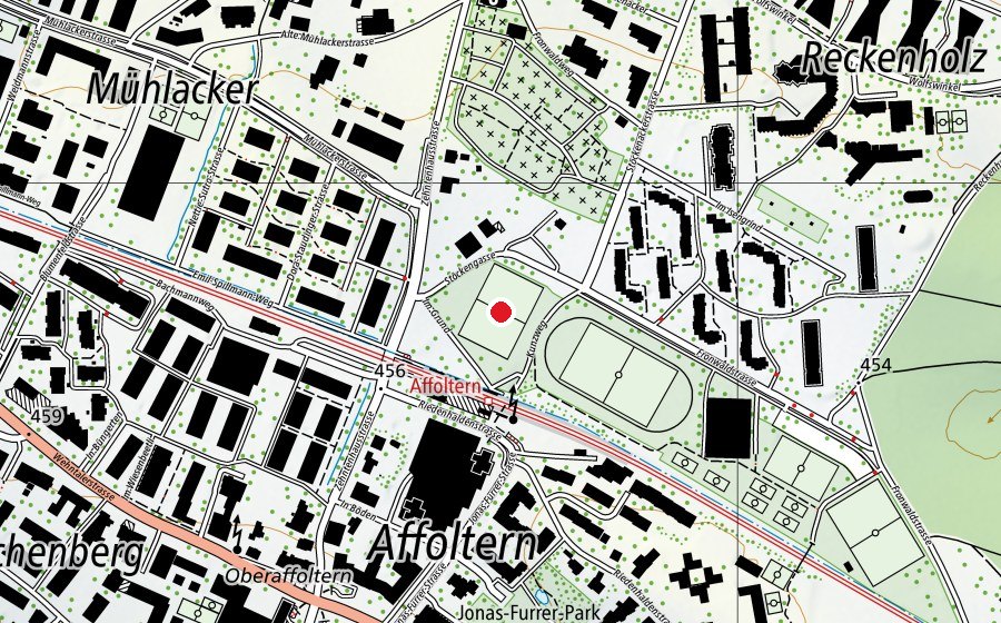 Carte indiquant l’emplacement de Fronwald R4 (Terrain de sport)