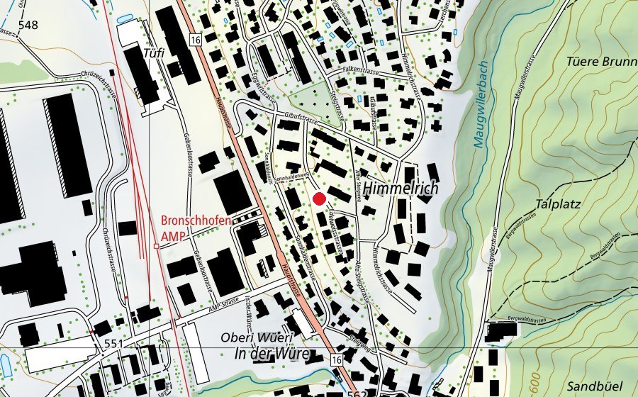 Map showing the location of Fuessballplatz Himmelriich (Sports field)