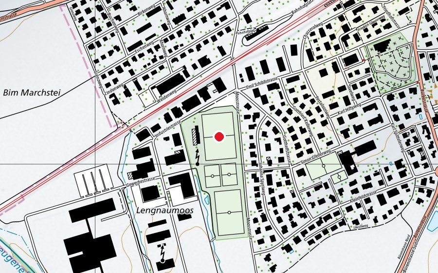 Mappa con la posizione di Fussballclub Lengnau (Campo sportivo)