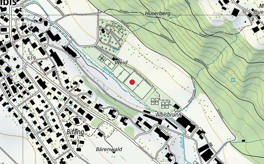 Mappa con la posizione di Fussballplätze Jonentäli (Campo sportivo)