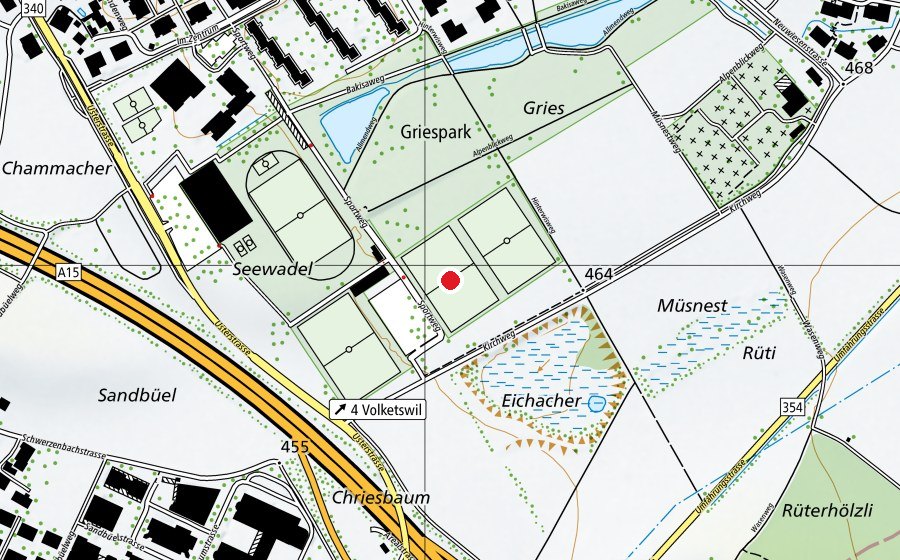 Carte indiquant l’emplacement de Fussballplatz A (Gries) (Terrain de sport)
