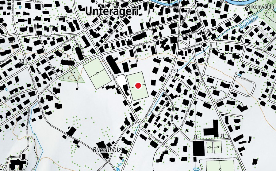 Mappa con la posizione di Fussballplatz Chruzelen (Campo sportivo)
