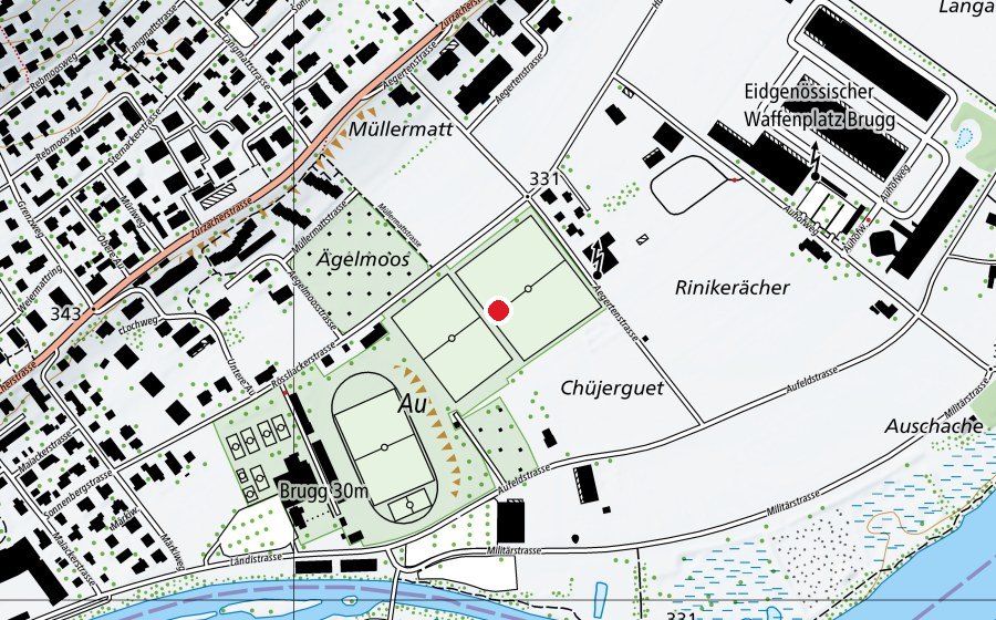 Mappa con la posizione di Fussballplatz FC Brugg (Campo sportivo)