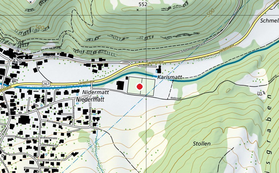 Carte indiquant l’emplacement de Fussballplatz FC Kleinlützel (Terrain de sport)
