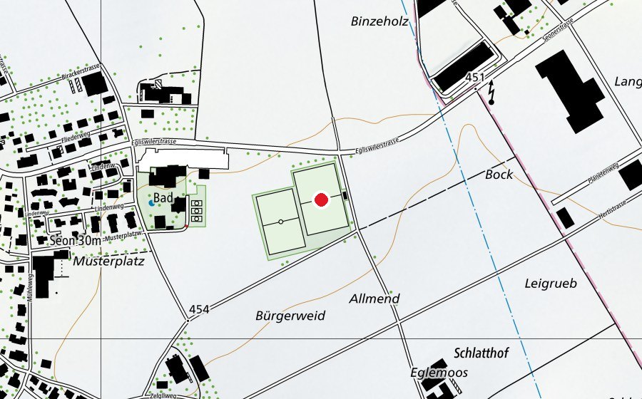 Mappa con la posizione di Fussballplatz FC Seon (Campo sportivo)