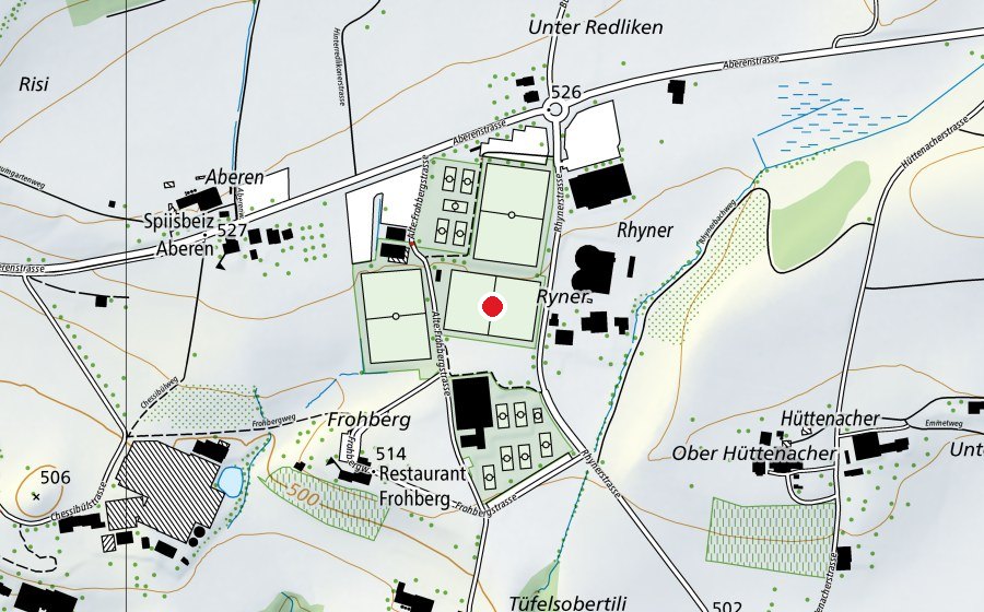 Map showing the location of Fussballplatz Frohberg, Stäfa (Sports field)