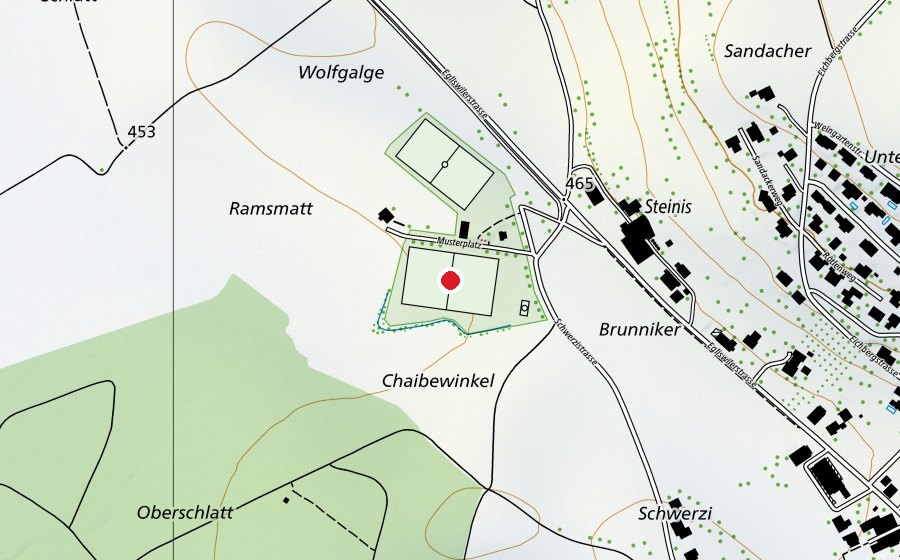 Karte mit dem Standort von Fussballplatz Seengen (Sportplatz)