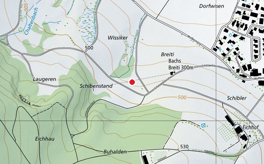 Mappa con la posizione di Gefahrenzone 1 (Campo sportivo)