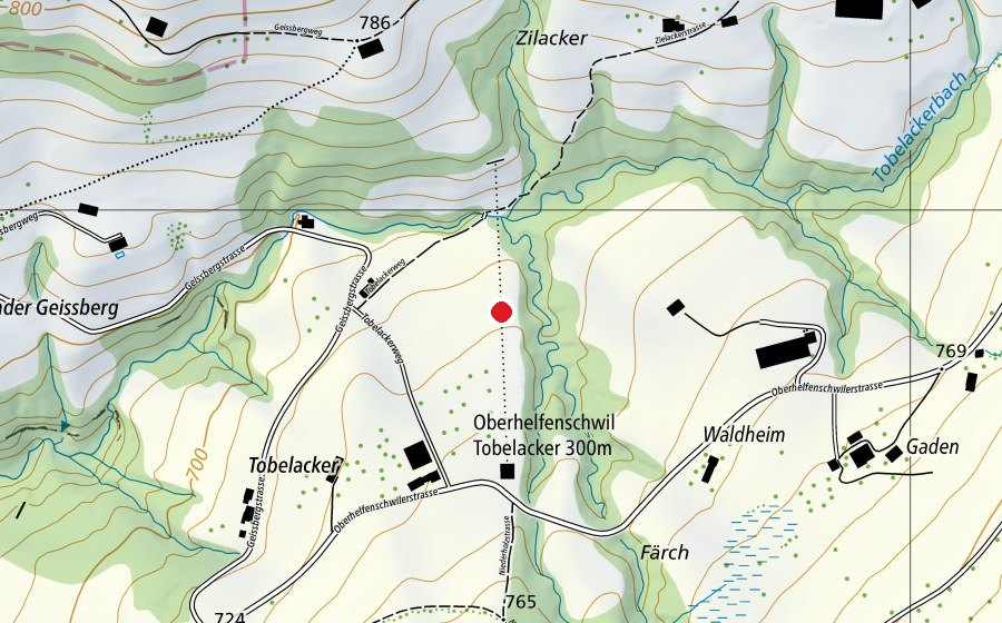 Mappa con la posizione di Gefahrenzone 1 (Campo sportivo)