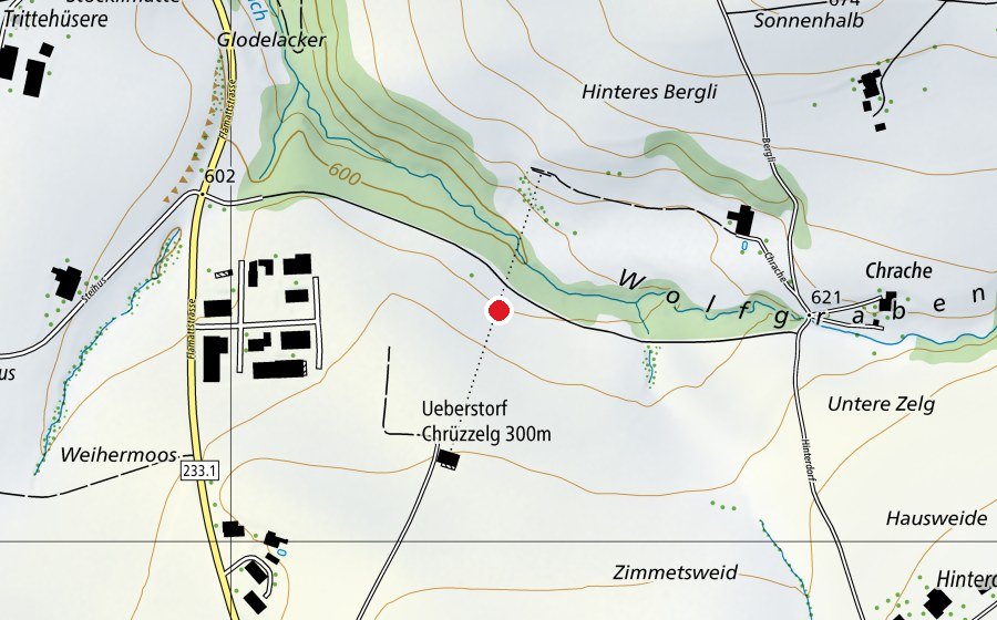 Carte indiquant l’emplacement de Gefahrenzone 1 (Terrain de sport)