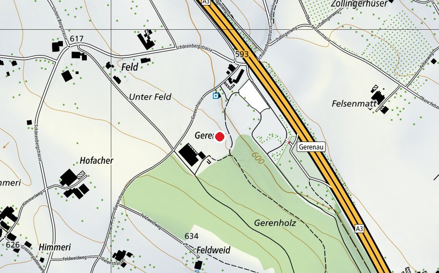 Karte mit dem Standort von Geren (Sportplatz)