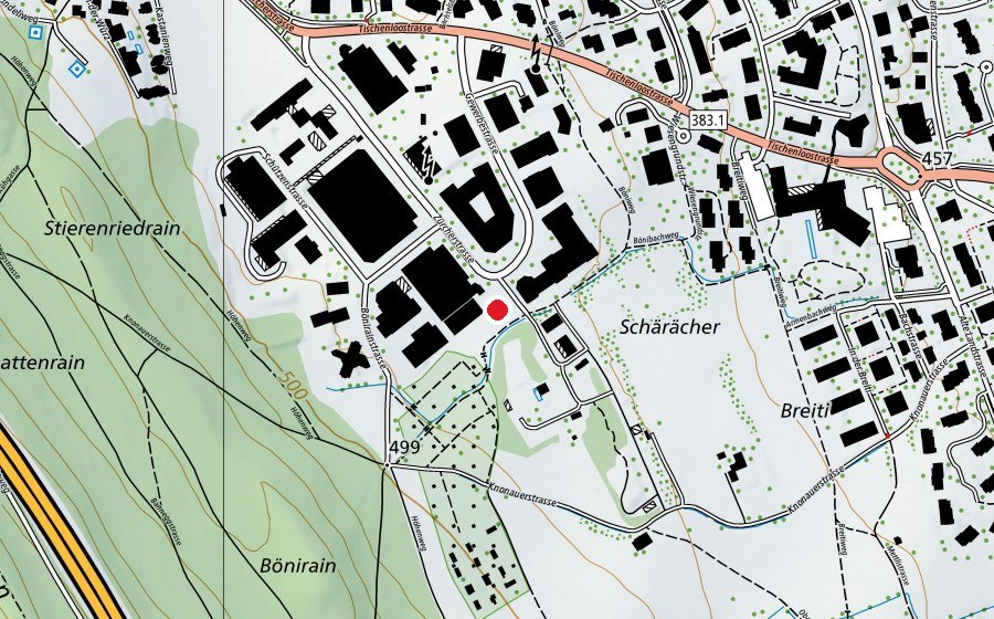 Karte mit dem Standort von Gesundheitspark Thalwil (Sportplatz)