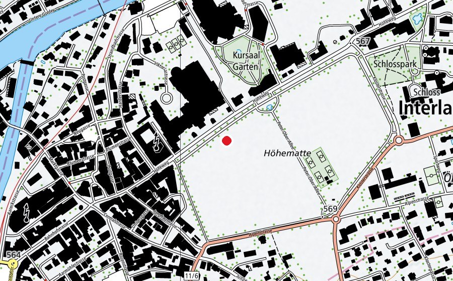 Carte indiquant l’emplacement de Gleitschirmlandeplatz Höhematte (Terrain de sport)