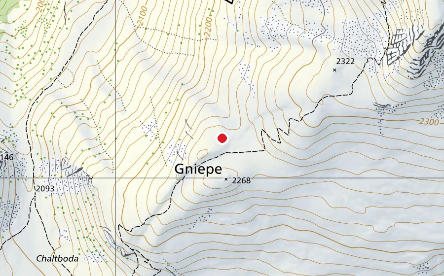 Map showing the location of Gnieppe (Sports field)