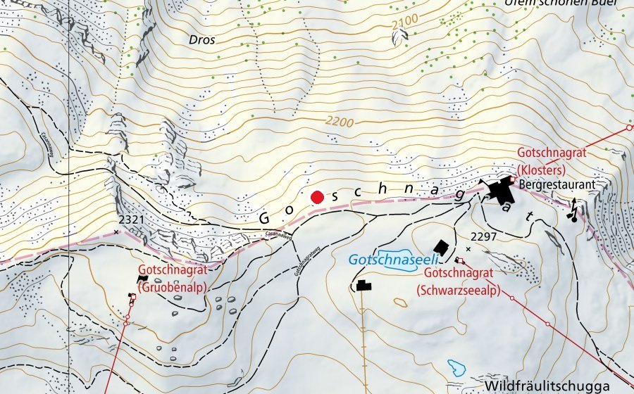 Karte mit dem Standort von Gotschnagrat Nord (Sportplatz)
