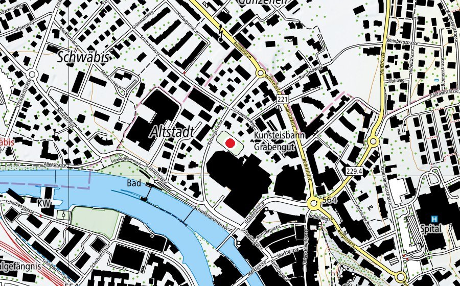 Carte indiquant l’emplacement de Grabengut (Terrain de sport)