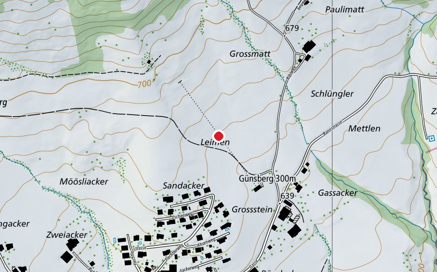 Carte indiquant l’emplacement de Günsberg 300m (Terrain de sport)