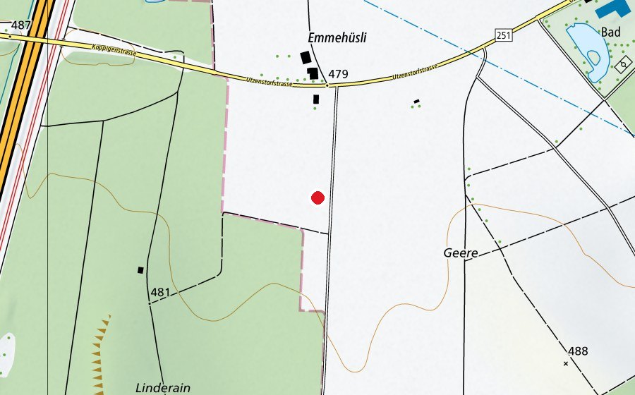 Map showing the location of H G Koppigen (Sports field)