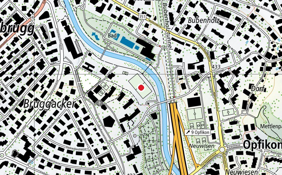 Mappa con la posizione di Halden (Campo sportivo)