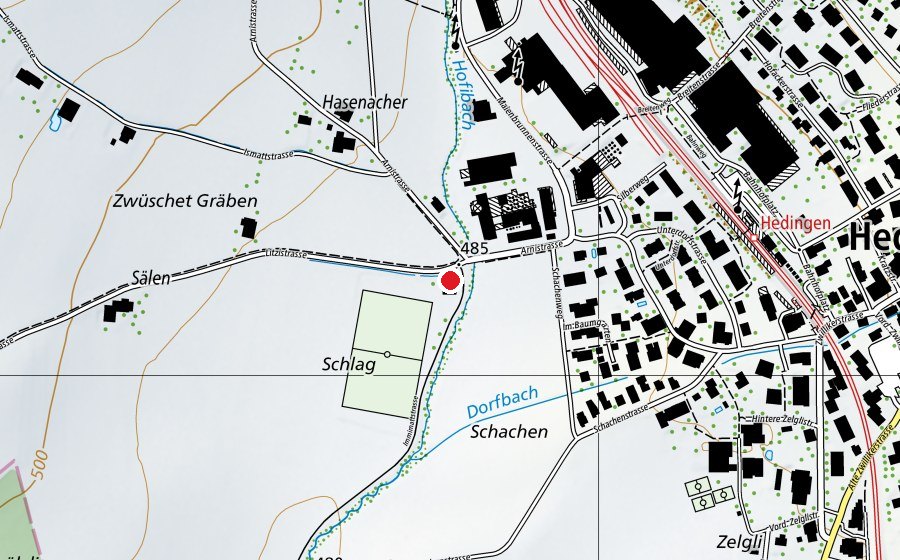 Carte indiquant l’emplacement de Halfpipe Hedingen (Terrain de sport)