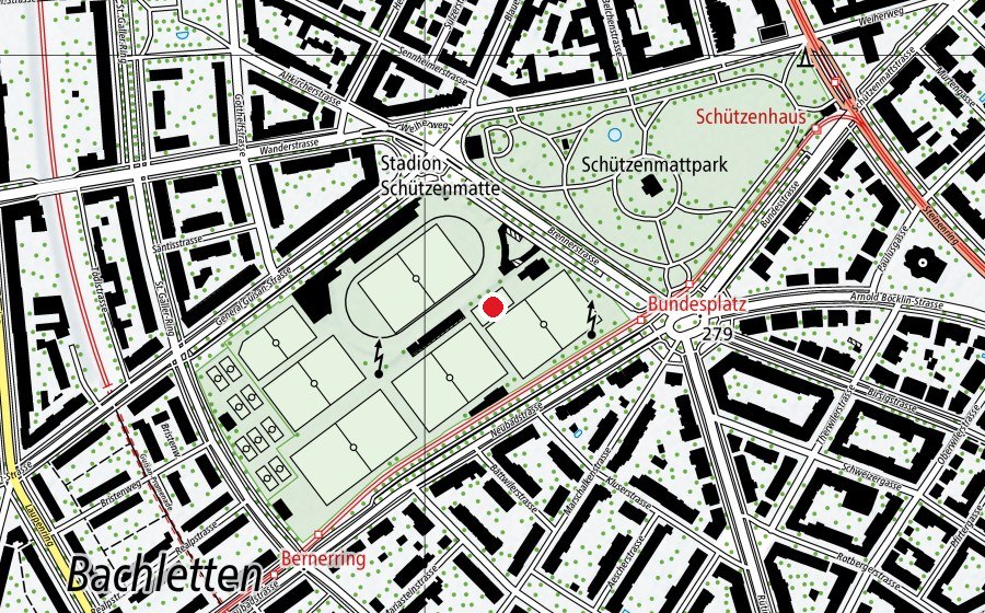 Mappa con la posizione di Hartplatz G (Campo sportivo)