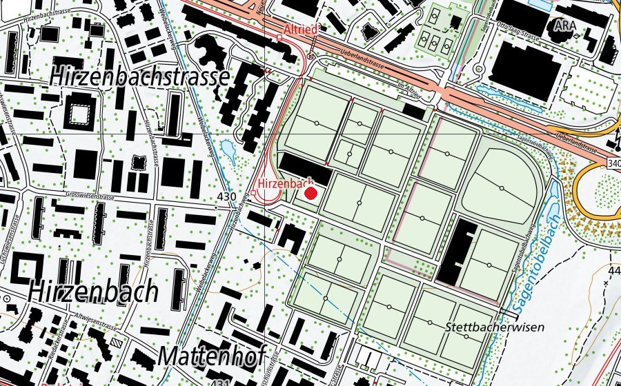 Carte indiquant l’emplacement de Heerenschürli AW12 (Terrain de sport)