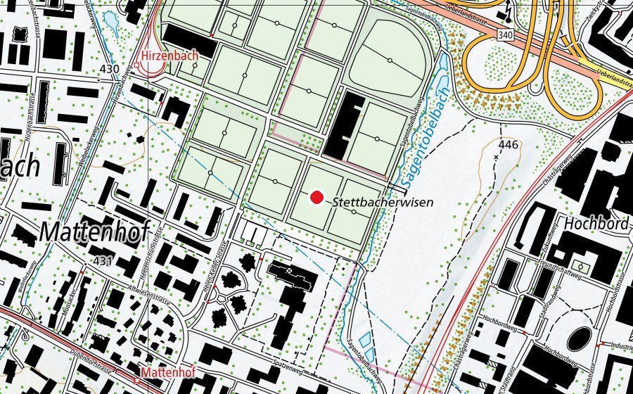 Karte mit dem Standort von Heerenschürli KR3 (Sportplatz)