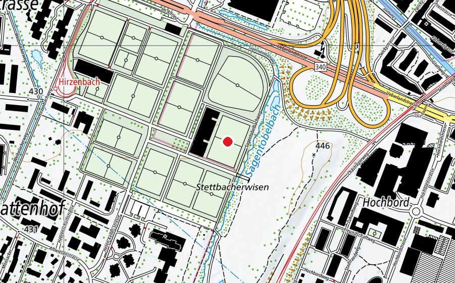 Karte mit dem Standort von Heerenschürli R1 (Sportplatz)