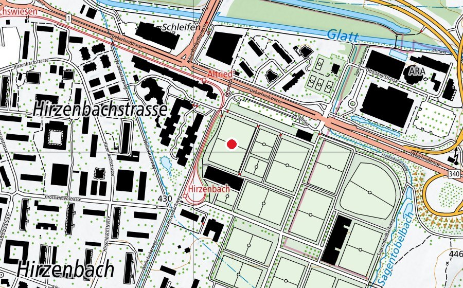 Carte indiquant l’emplacement de Heerenschürli R13 (Terrain de sport)