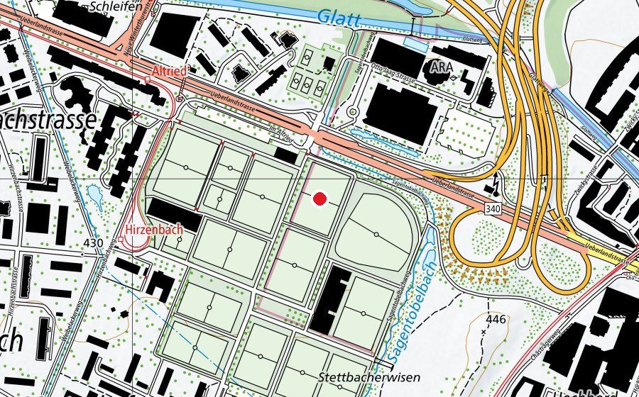 Mappa con la posizione di Heerenschürli R6 (Campo sportivo)