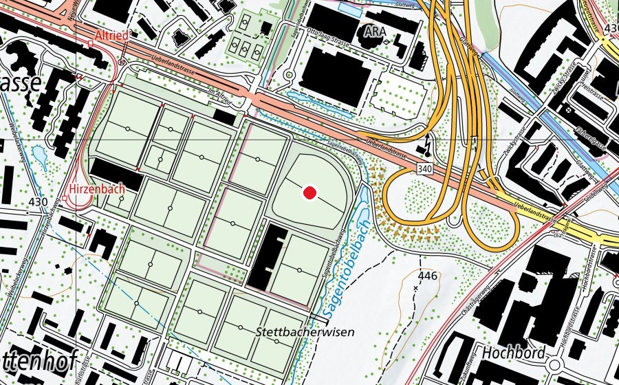 Karte mit dem Standort von Heerenschürli R7 (Sportplatz)