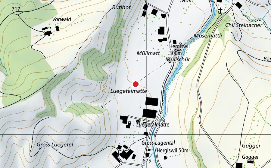 Carte indiquant l’emplacement de Hergiswil 300m (Terrain de sport)