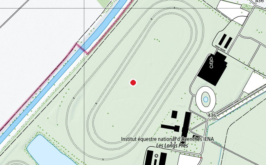 Map showing the location of Hippodrome IENA (Sports field)